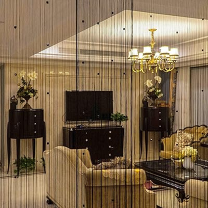 Tassel Decoration String Curtain Panels Elegant Fly Screen Room Divider Black