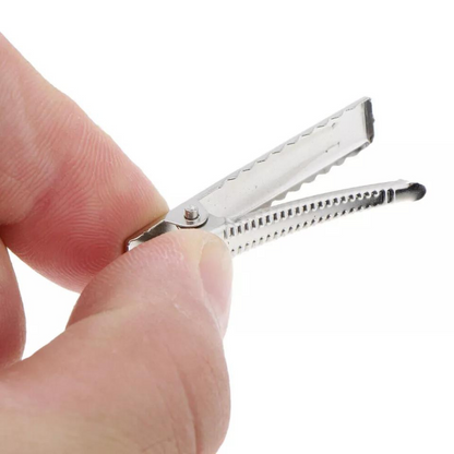 10x Silver 41mm Accessories Kids Women Hair Clips Blank Alligator Silver Metal