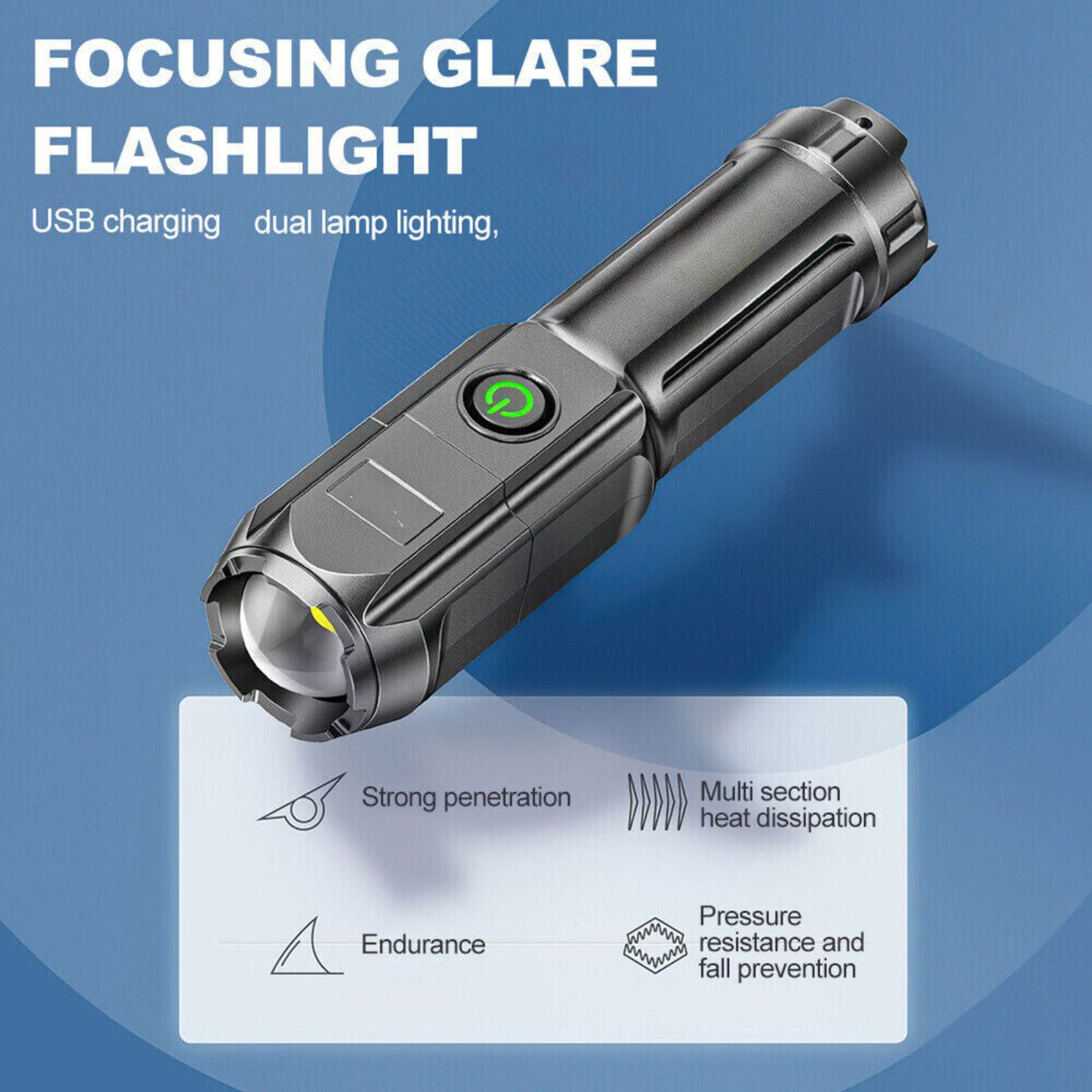 USB Rechargeable 990000LM Waterproof Tactical Flashlight CREE LED Zoomable Torch