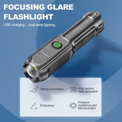USB Rechargeable 990000LM Waterproof Tactical Flashlight CREE LED Zoomable Torch
