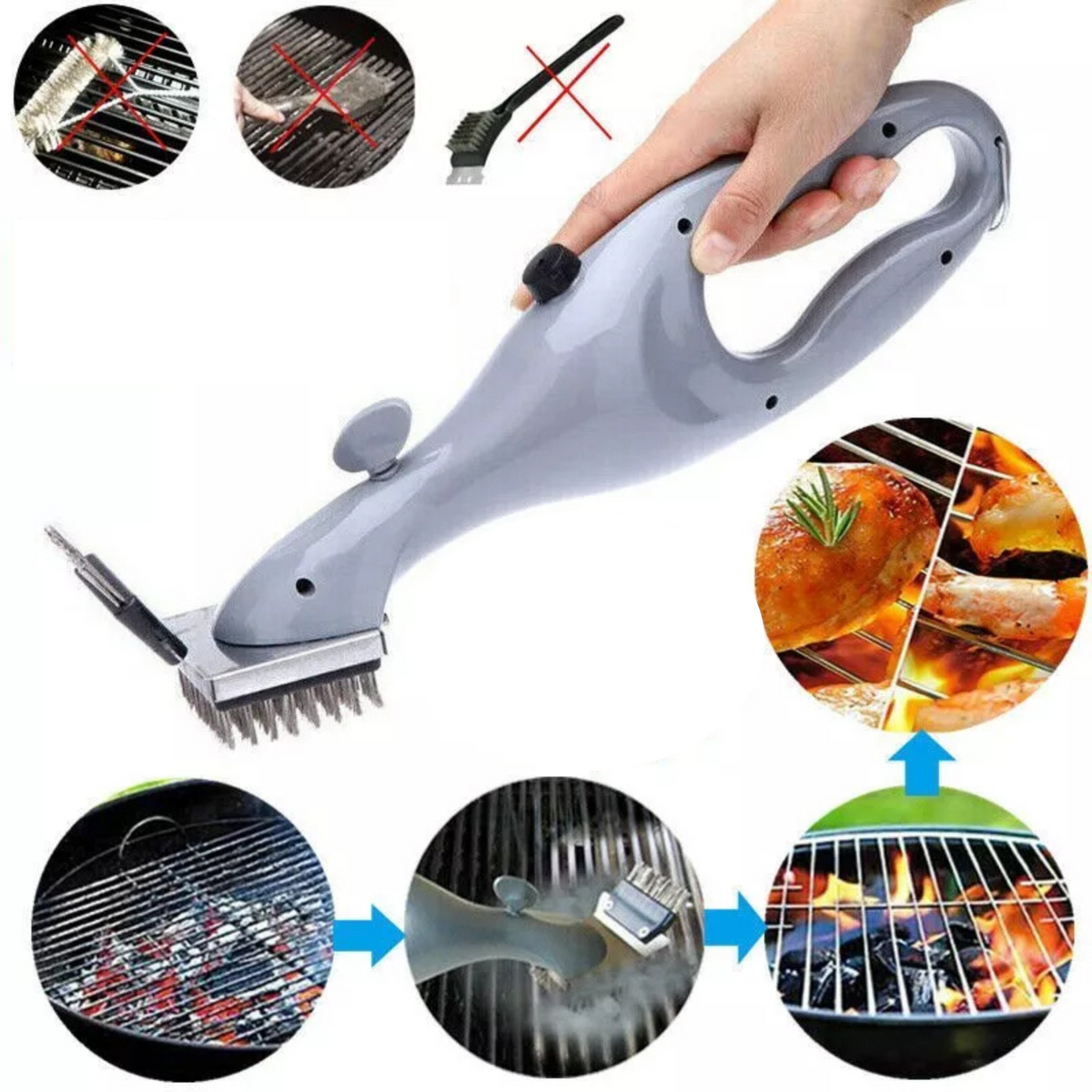 Barbeque Grill Brush For Charcoal Steam Cleaning Original