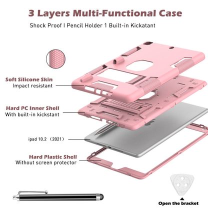 Heavy Duty Shockproof Case + Screen Protector iPad 9th Gen Rose Gold