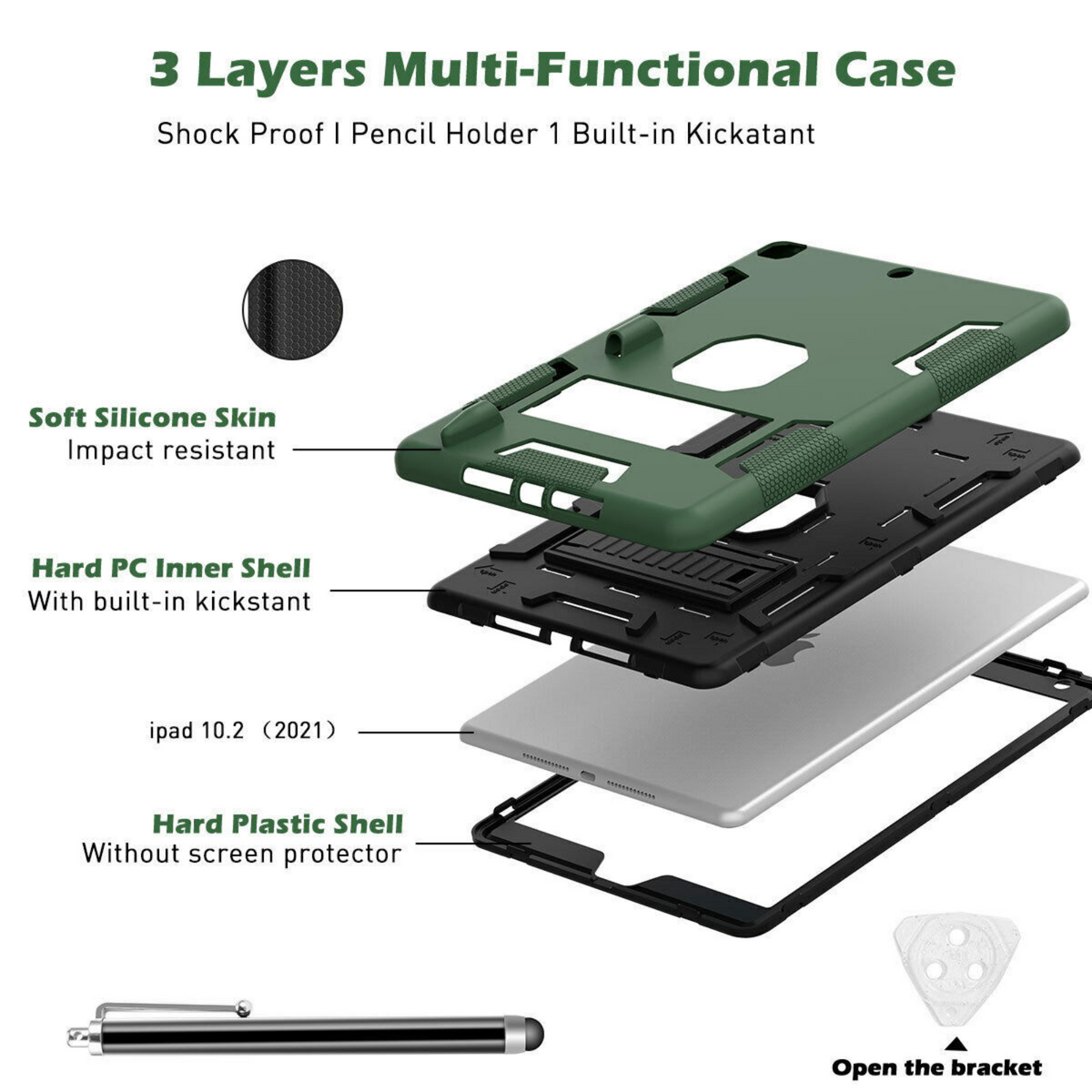 Heavy Duty Shockproof Case + Screen Protector iPad 8th Gen