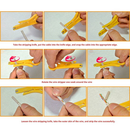 Manual Pliers Cutter Stripper Wire Punch Down Plastic Strip Data Cable 10x