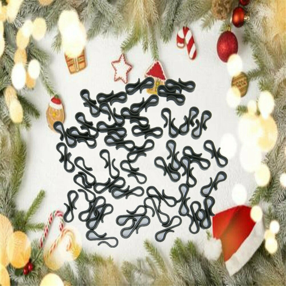 LED Fairy Lights Heavy Duty Gutter Hooks Black 100x Decorative Party String