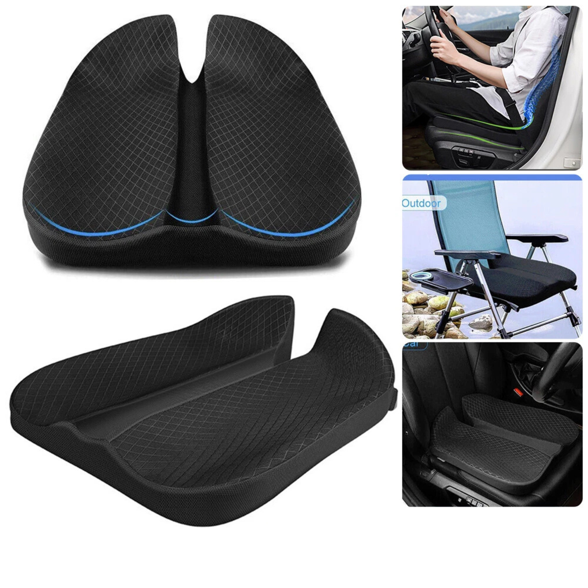 Universal Car Memory Foam Seat Cushion Driving Comfort Support Pad