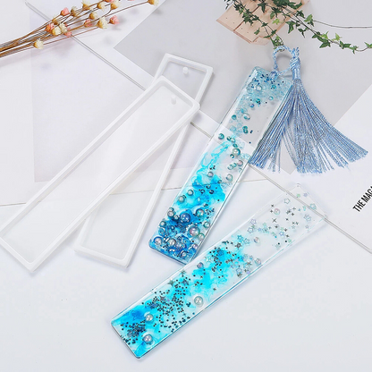 DIY Epoxy Resin Craft 5PCS Rectangle Silicone Bookmark Mold Making Tools