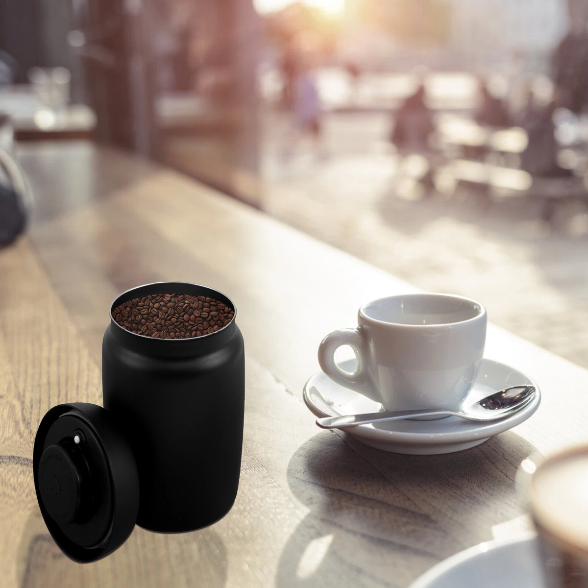 Airtight Coffee Canister Vacuum Sealed Storage Container with Fresh Lock Lid