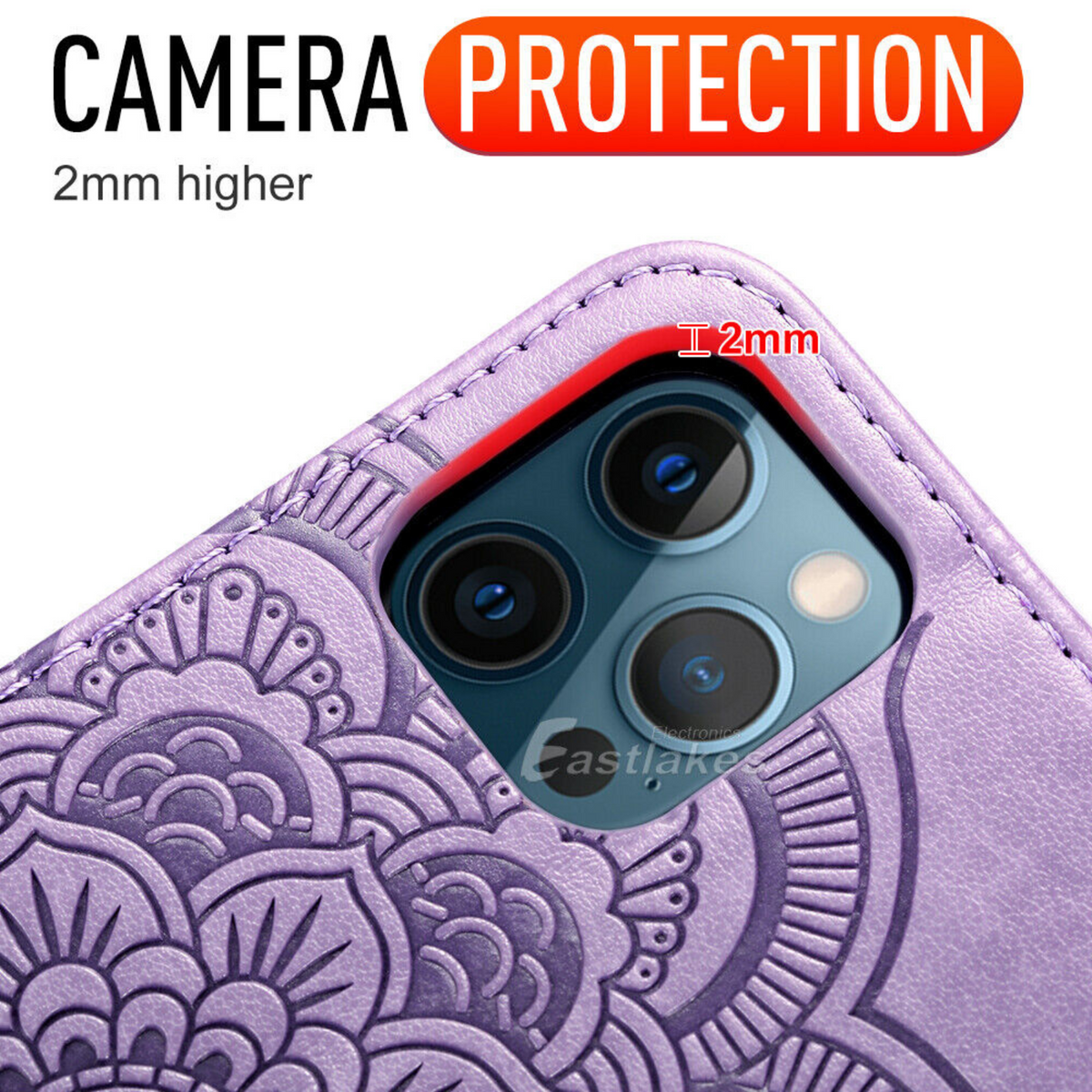 Apple iPhone 11 Leather Wallet Shockproof Case Cover  Purple