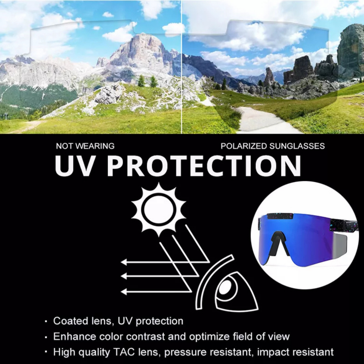 Sports Driving Fishing Cycling Eyewear Unisex Sunglasses Polarized UV400 C05
