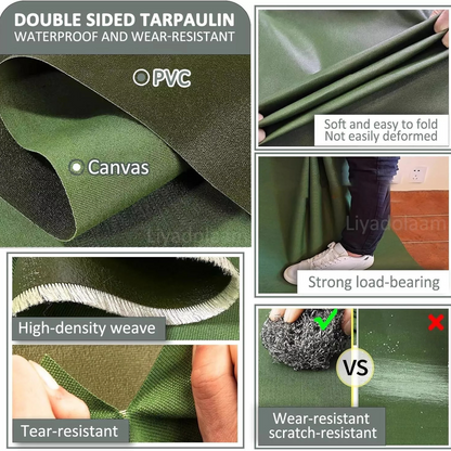 2M x 3M Sun Blocked Dustproof Army Waterproof Canvas Tarpaulin Heavy Duty