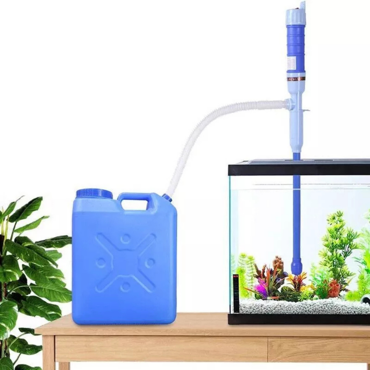 Water Oil Diesel Fuel Transfer Blue Syphon Pump Pipe Battery Operated 64cm