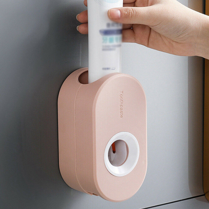 Wall-Mounted Rack Bathroom Toothbrush Holder Automatic Toothpaste Dispenser
