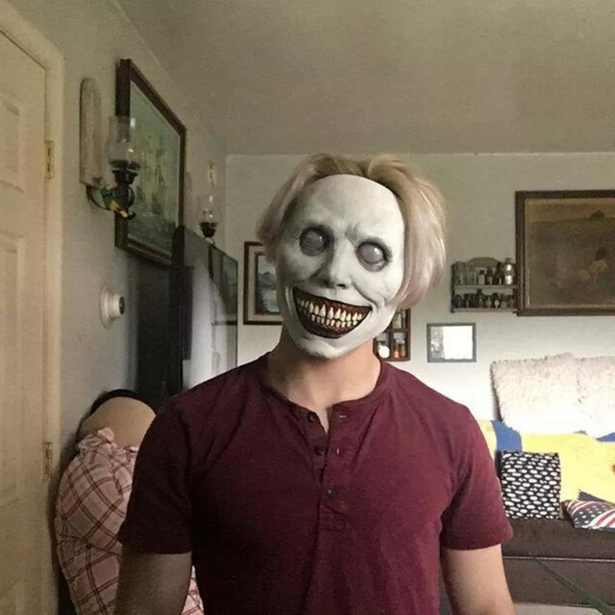 Scary Latex Face Mask Horror Halloween Monster Dead Smiling Demons Zombie
