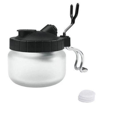 Airbrush Cleaning Pot Air Brush Cleaner Jar with Filter Lid