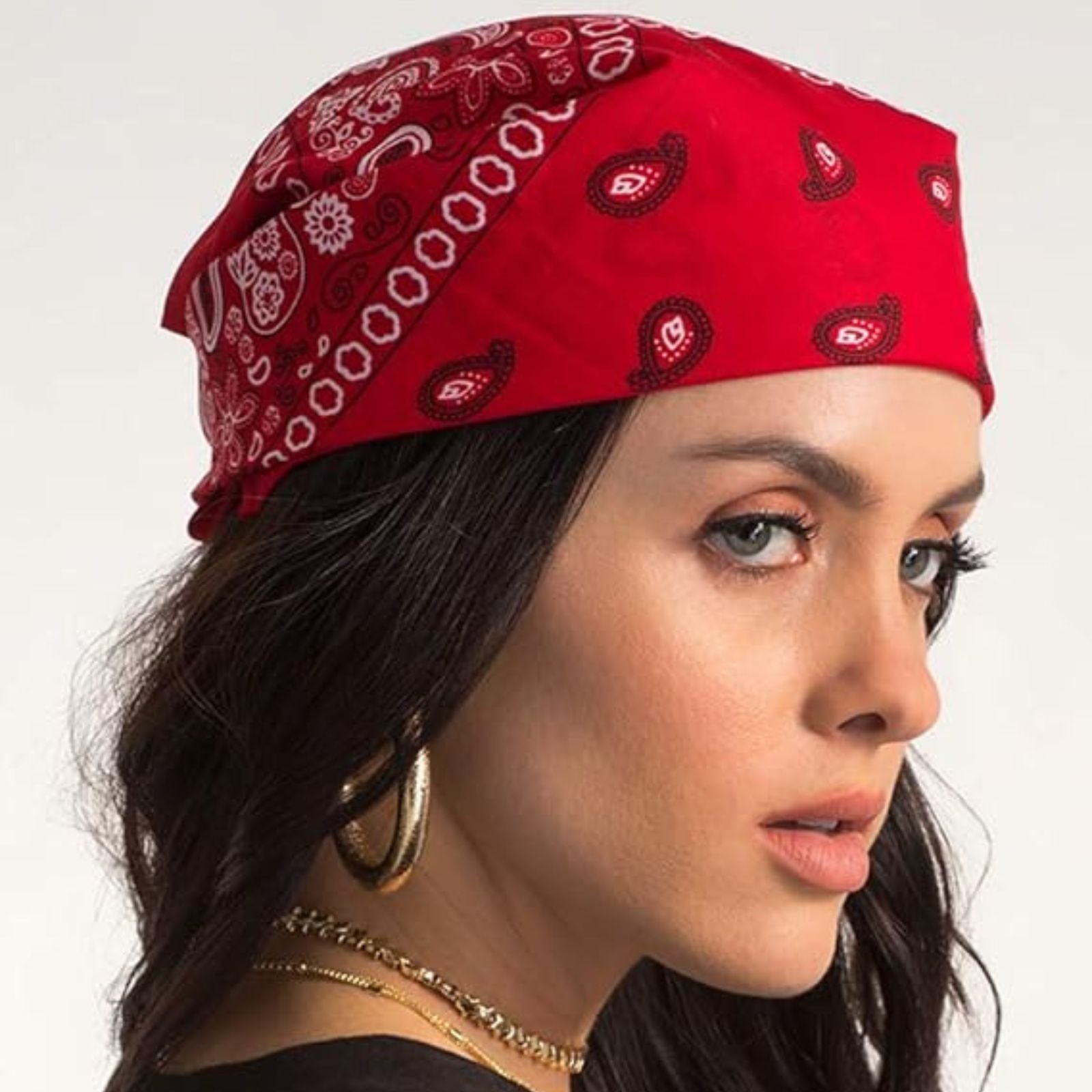 Paisley 100% Cotton Red Bandanas Head Wrap Durag Summer Scarf