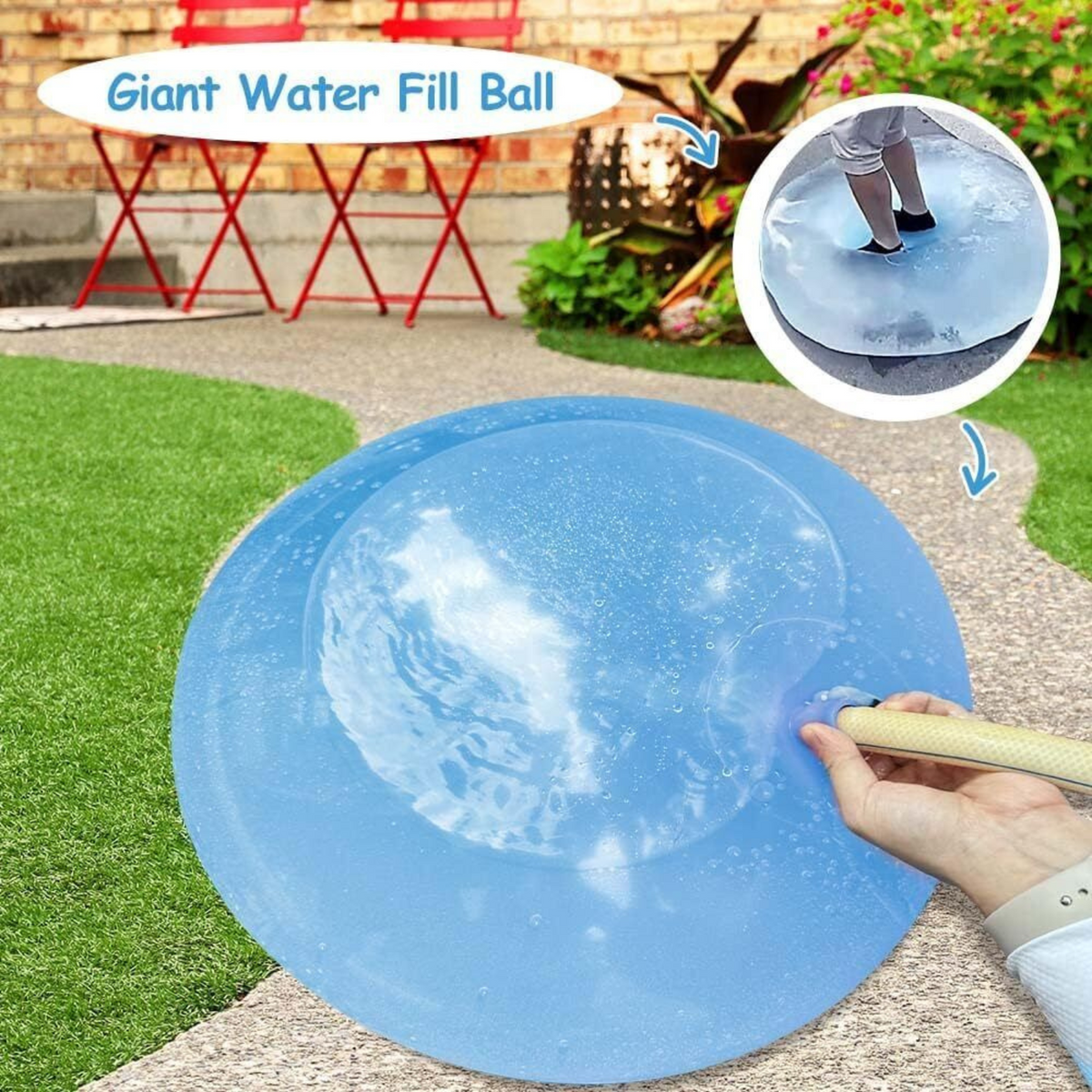 Blue Water Balloons Inflatable Wubble Bubble Ball Firm  Super Soft Refillable