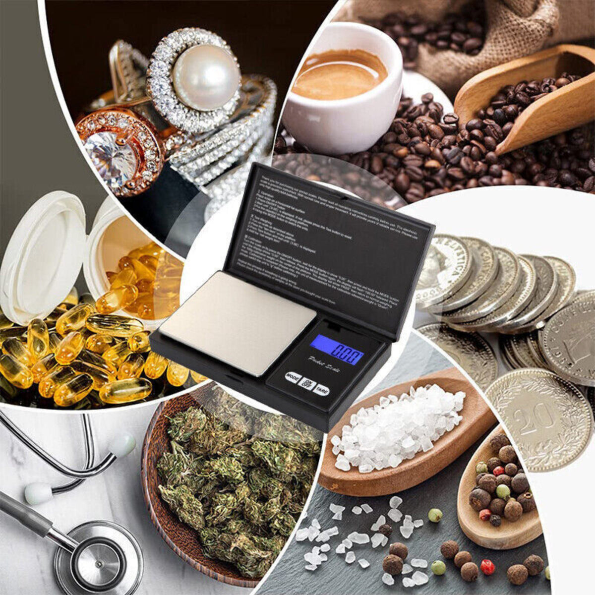 Mini Pocket 0.1 to 1000 Gram Digital Gold Jewelry Electronic Weighing Scales
