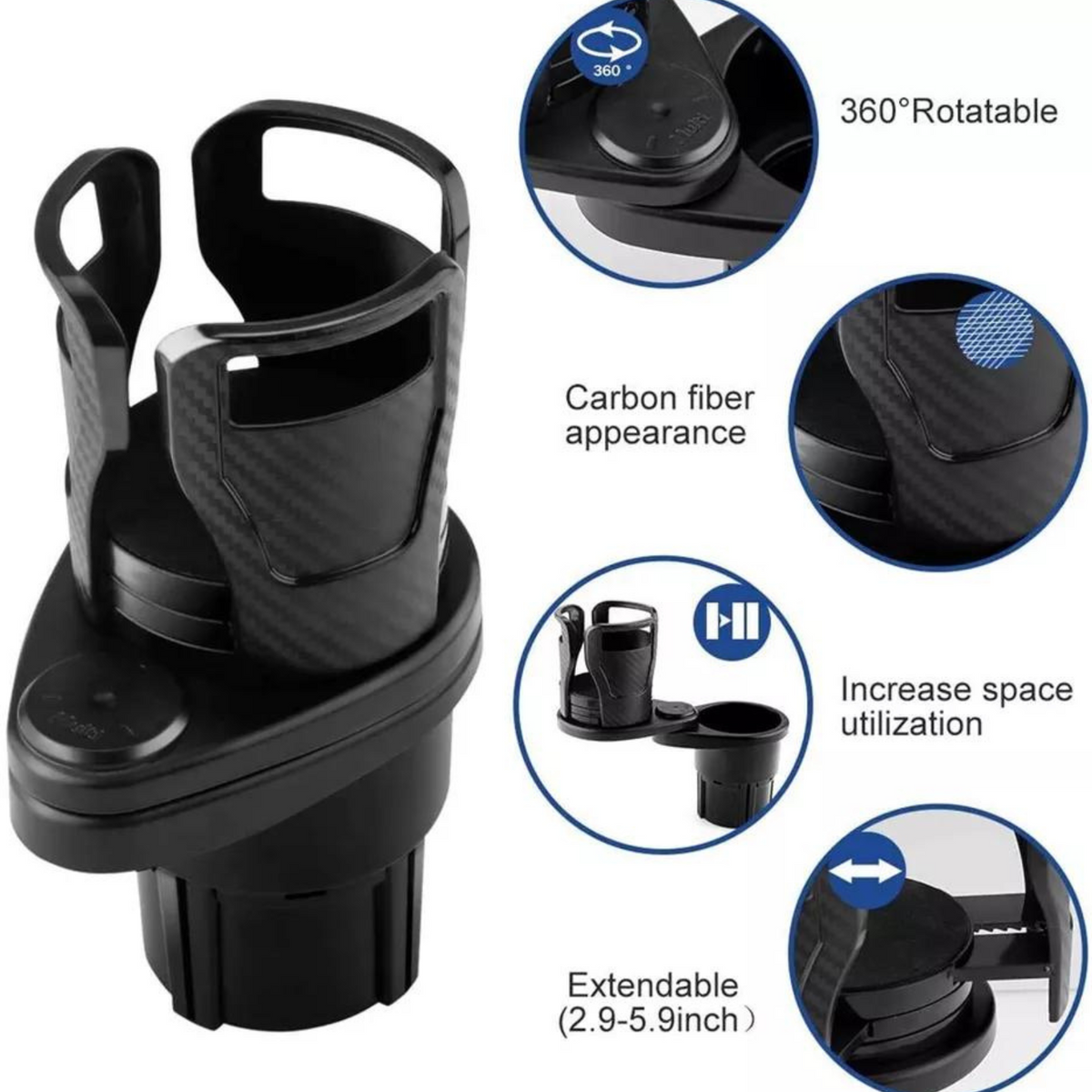 Drink Coffee Water Bottle Cleanse Storage Adjustable 2in1 Car Seat Cup Holder