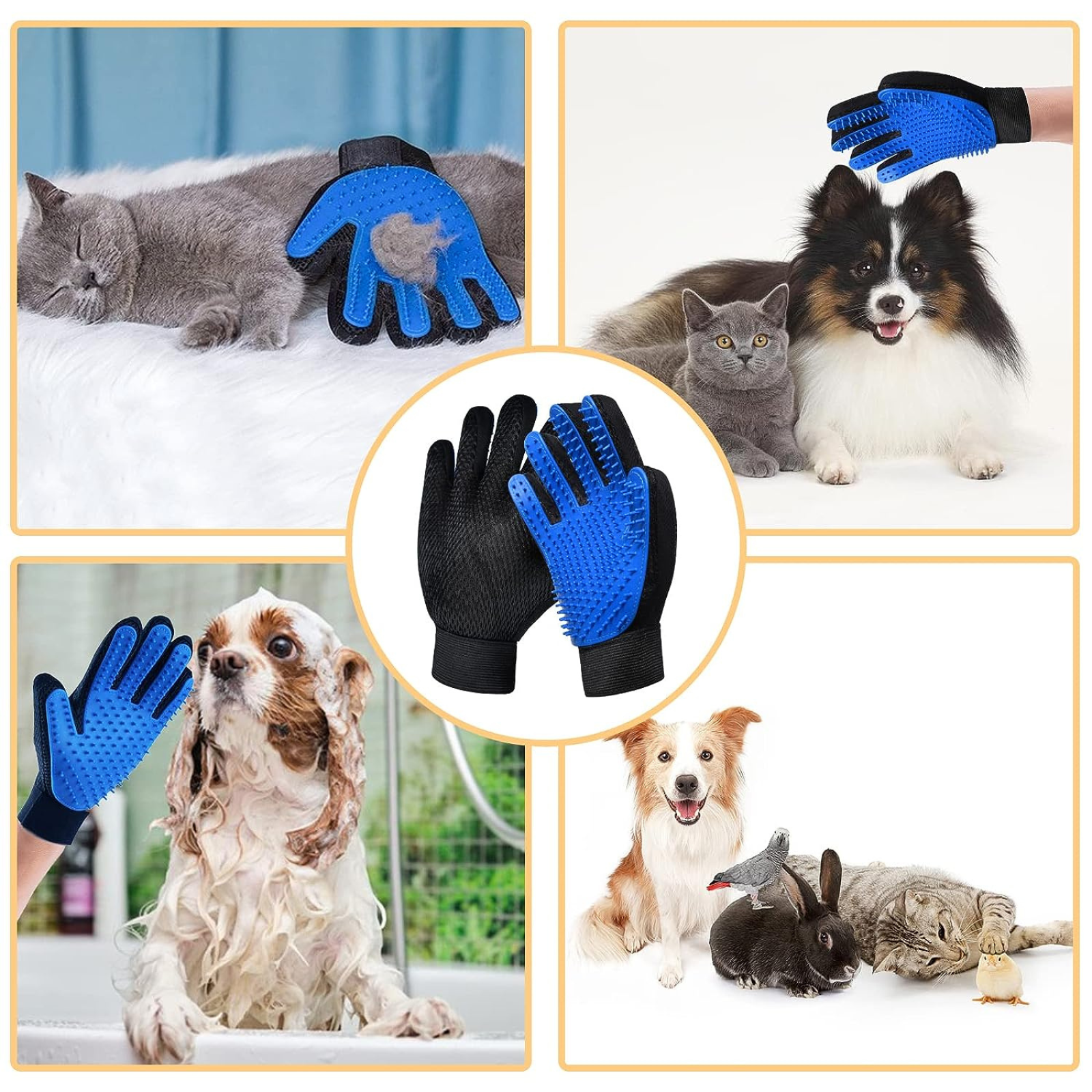 Pet Dog Cat Grooming Cleaning Glove Hair Dirt Remover Brush Deshedding