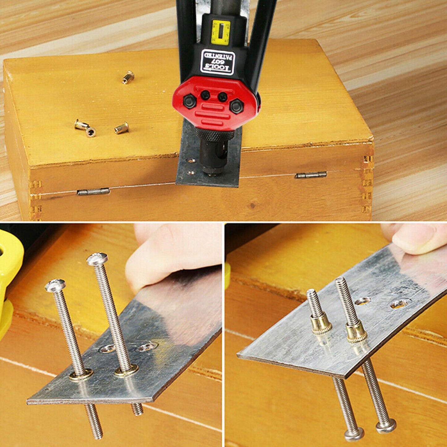 1460pcs Nutsert Tool Kit M3-12 Mandrels Rivet Nut Gun Heavy Duty Rivnut Riveter
