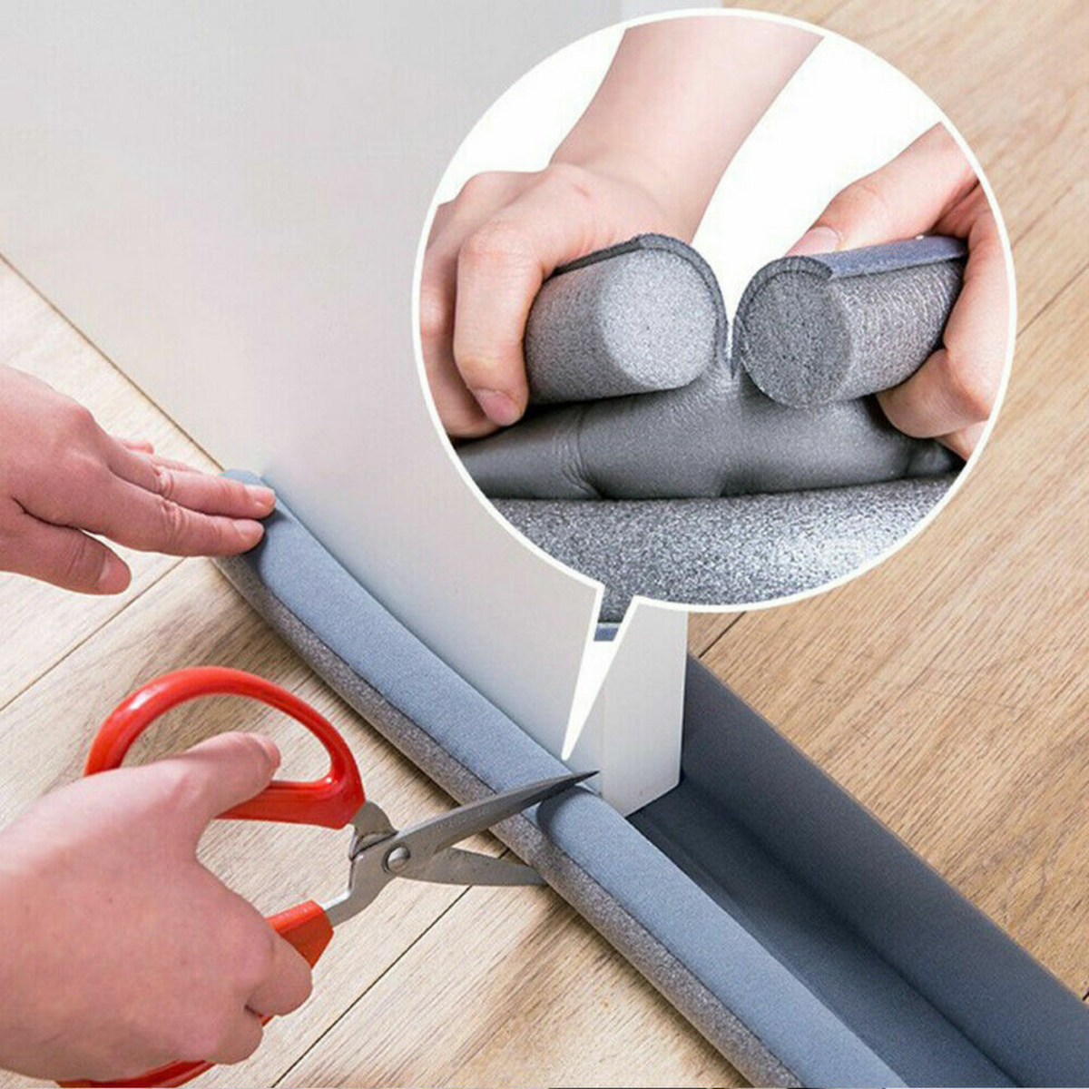 Threshold Seal Draft Stopper Grey  Sealing Strip Guard Wind Dust Flexible Door