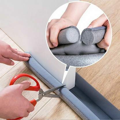 Threshold Seal Draft Stopper Grey  Sealing Strip Guard Wind Dust Flexible Door
