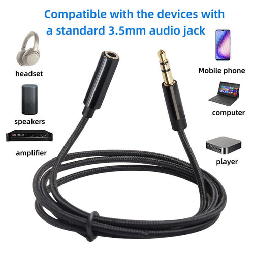 3m Male to Female Aux Cord 3.5mm Headphone Stereo Audio Extension Cable
