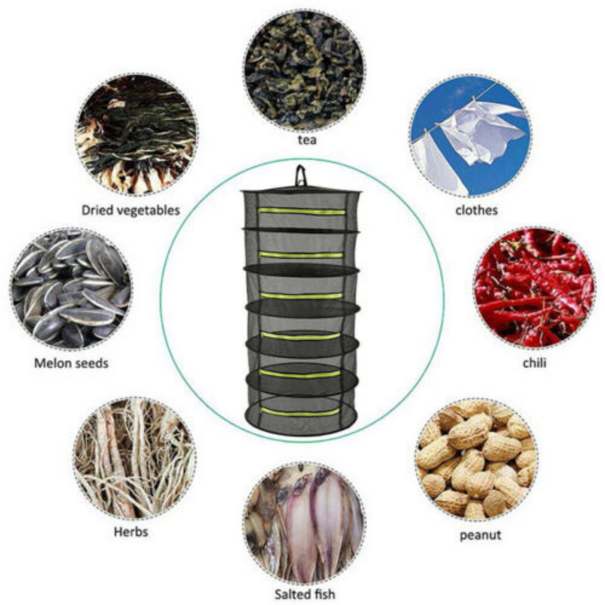 Cling Fishing Net Rack Portable Fishing Net Dry Rack: 8 Layers Herb Drying Basket – Memory Tech
