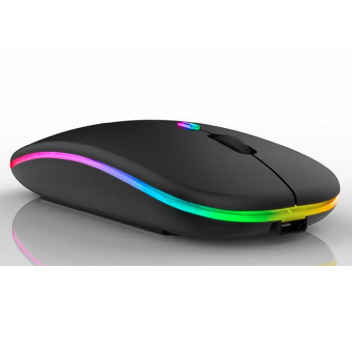 Bluetooth 5.1+ 2.4G Cordless Rechargeable Slim Wireless Mouse Laptop PC Black