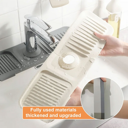 Green Sink Draining Pad Silicone Faucet Mat For Kitchen Sink - Splash Guard