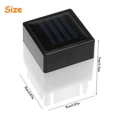 2pcs Garden Lamp Square LED Solar Light Waterproof Fence Post Pool Outdoor Road
