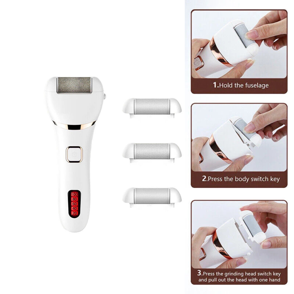 Electric Pedicure Care Kit Foot File Hard Dead Skin Removal Tool