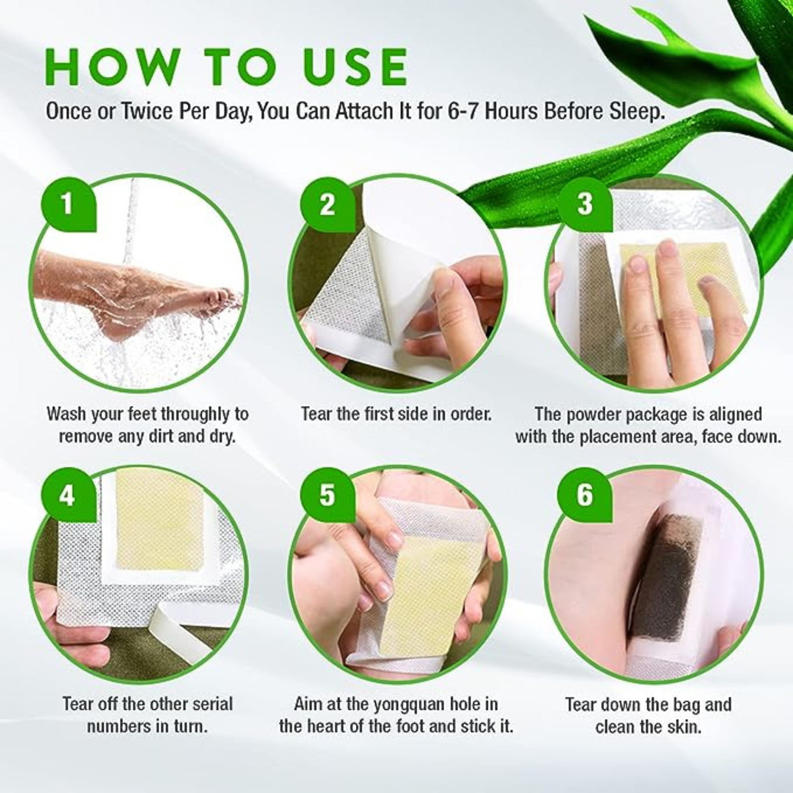 Natural Plant Toxin Removal Sticky Adhesive Pack Detox Foot Patches Pads