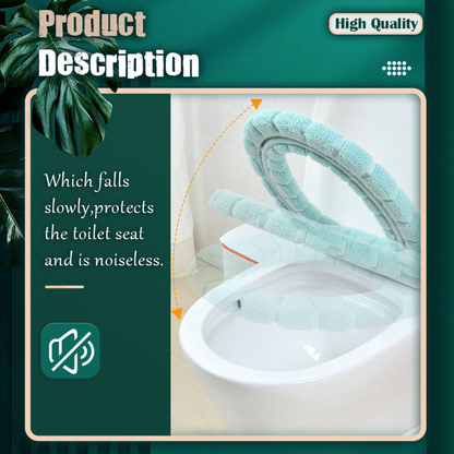 Warmer Washable Mat Cover Pad Green Soft Bathroom Closestool Toilet Seat