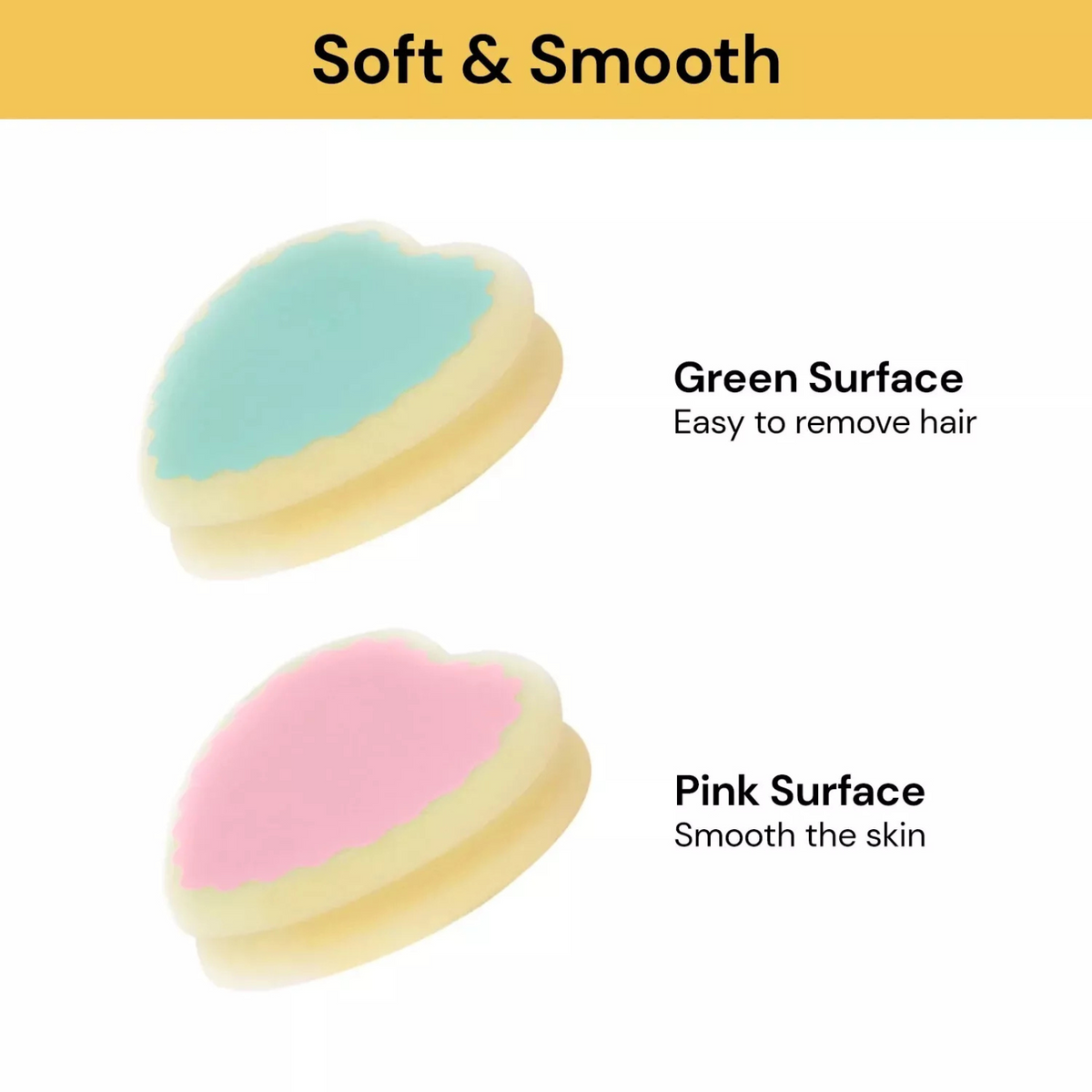2pcs Heart Shape Sponge Magic Painless Hair Removal Depilation