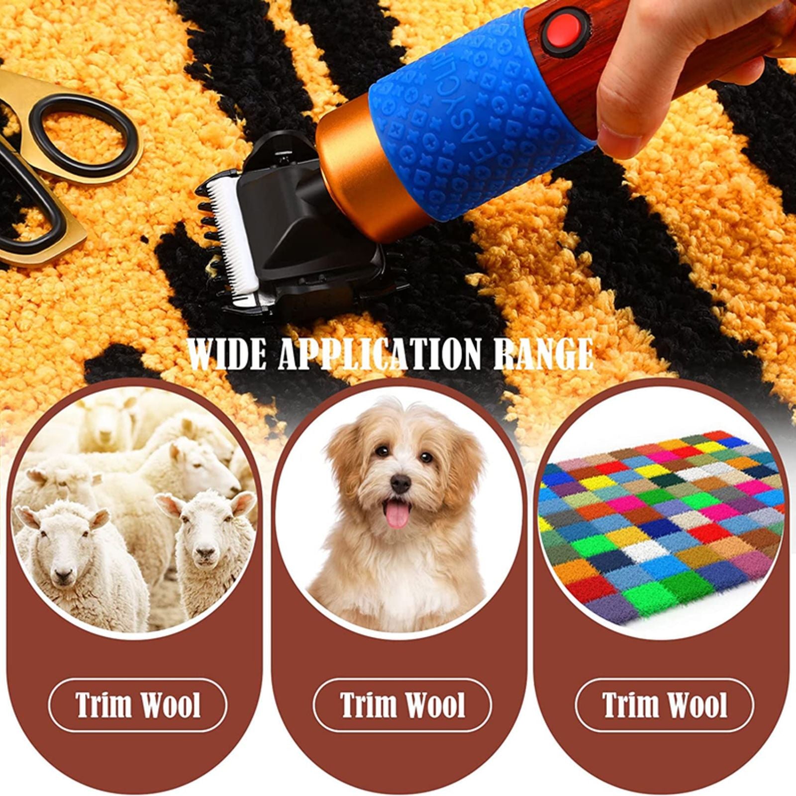 Carpet Trimmer Kit Electric Tufting Rug Clippers with Storage Box Carving Tool
