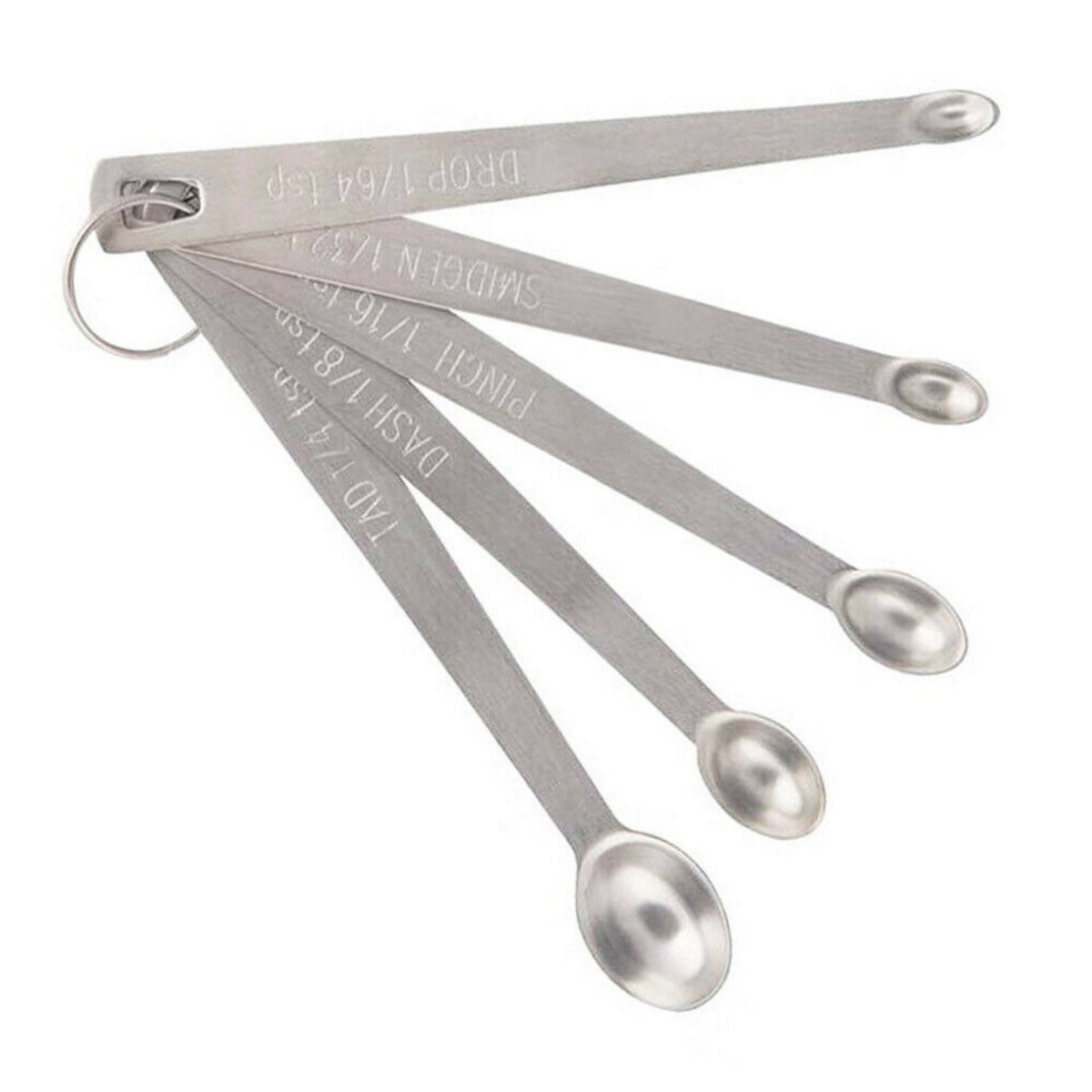 Mini Measuring 5pc Stainless Steel Seasoning Dry And Liquid Ingredients Spoon