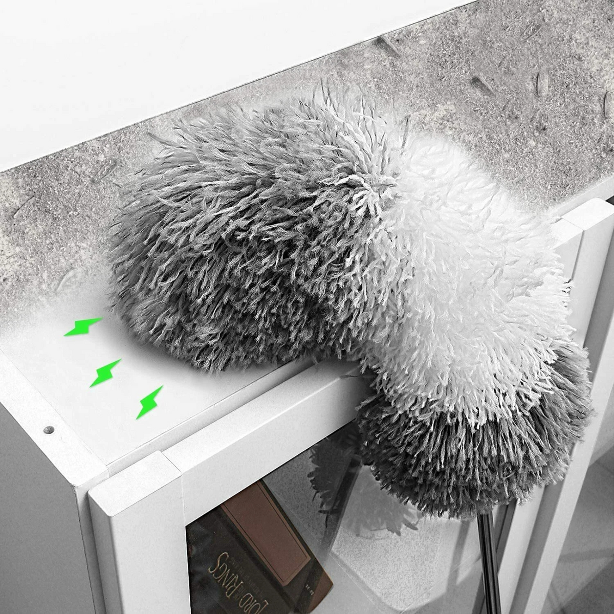 Telescopic Stainless Steel Handle Microfibre Duster Cleaning Tool