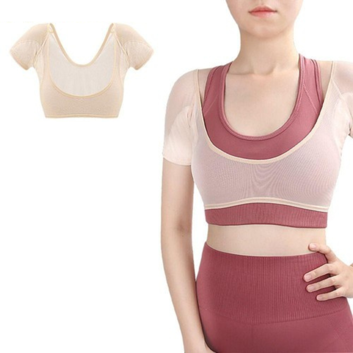 Beige Cotton Underarm Sweat Pad Breathable Medium Odour Absorbent Fit Soft