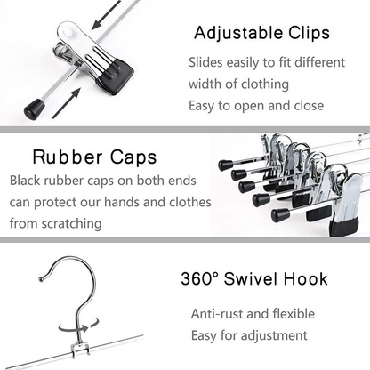 Clothing Coat Hanger  Metal Clip Hangers Trouser Skirt Coat Bulk Clothes