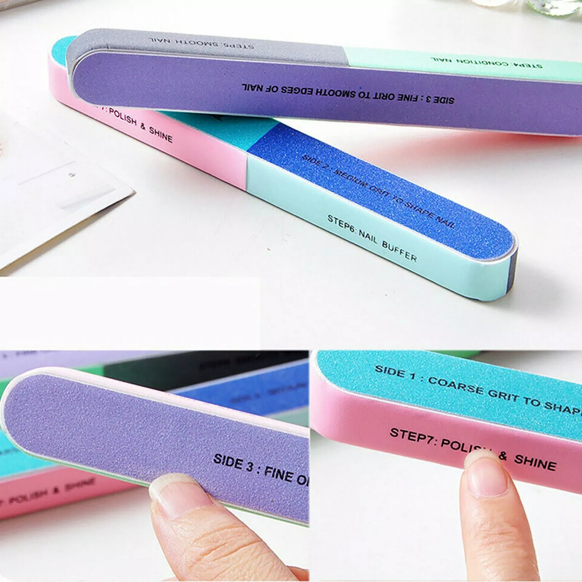 10x Pedicure Manicure Gel File Nails Filer Art Nail Files Sanding Buffer Grit