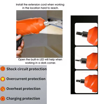 Electric Screwdriver Rechargeable Bits Tool Set 45Pcs Cordless Combi Power Drill