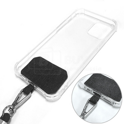Adjustable Hanging Neck Strap With Patch Fashion Black Universal Phone Lanyard