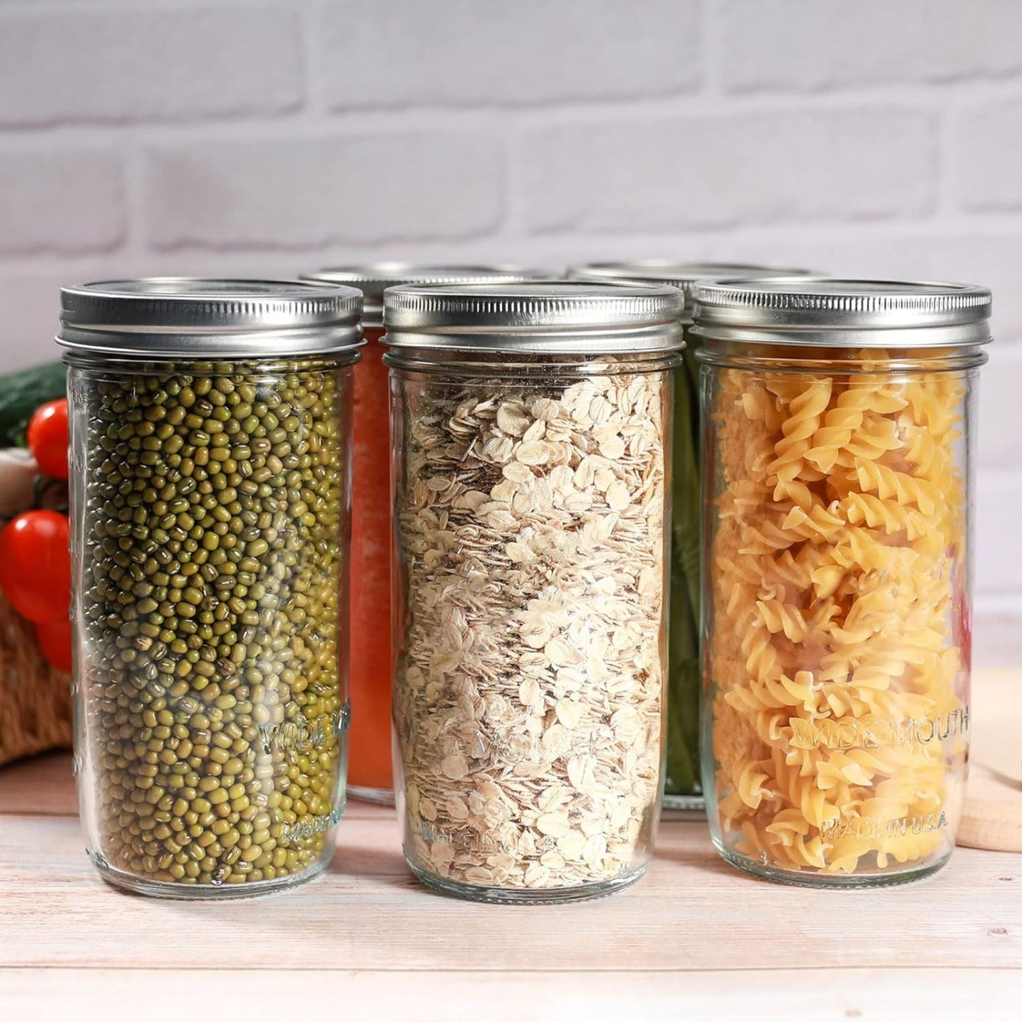 1000ml Mason Jar 3pcs Empty Jar Preserve Bottles Storage Spice Canning Jars