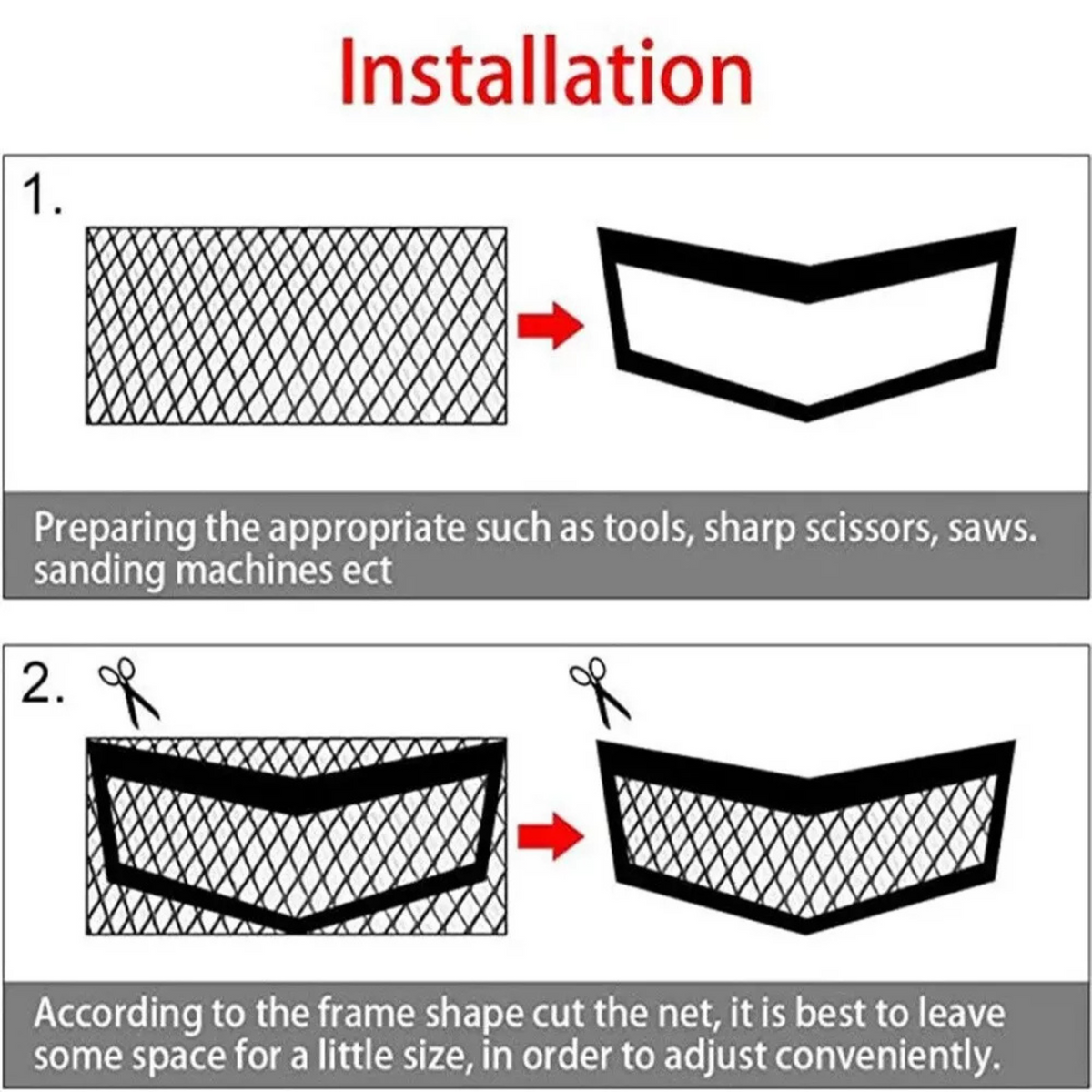 Rhombic Auto Net Mesh Grill 40x13 Universal Car Grille Mesh Net Sheet Aluminum