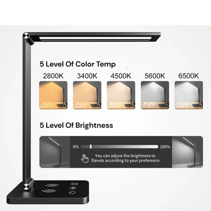 Touch Control LED Table Lamp Dimmable Reading Desk Light for Bedroom Office