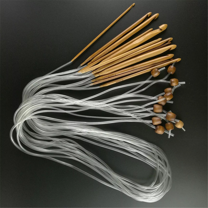 12 sizes 3.0mm to 10.0mm GIFT 12X Tunisian Crochet Hooks Bamboo Set Kit