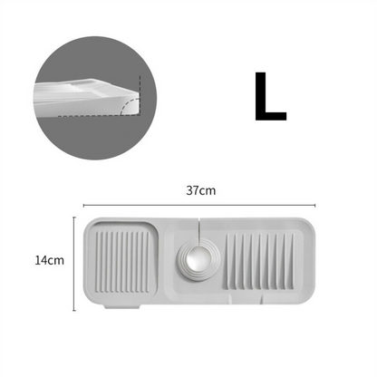 Grey Sink Draining Pad Silicone Faucet Mat For Kitchen Sink - Splash Guard