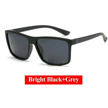 Polarized Sunglasses New Black Square Frame Driving Mens Designer Retro Eyewear